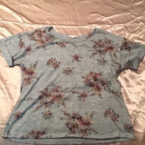 Gray floral blouse